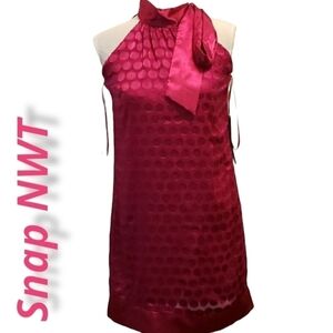 Snap NWT Halter Hot Pink Satin Dress 5